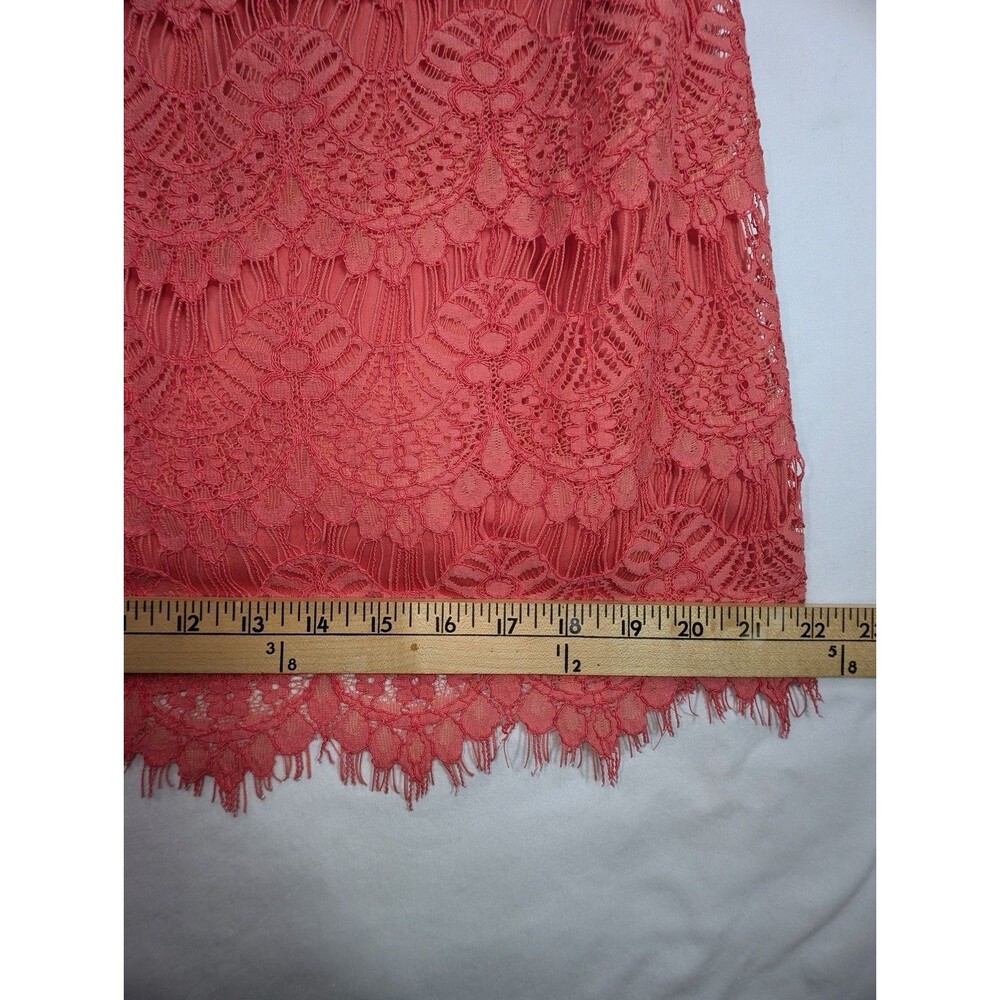 Jessica Howard Lace Cocktail Dress Coral Lined 3/4 Sleeve Plus Size 16W - Picture 8 of 9